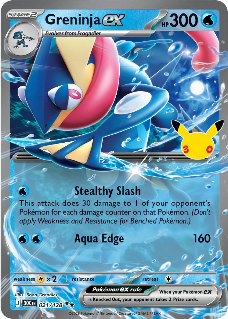 Image for (021/128) Greninja ex (ME: 30th Celebration) (30C) - Pokemon