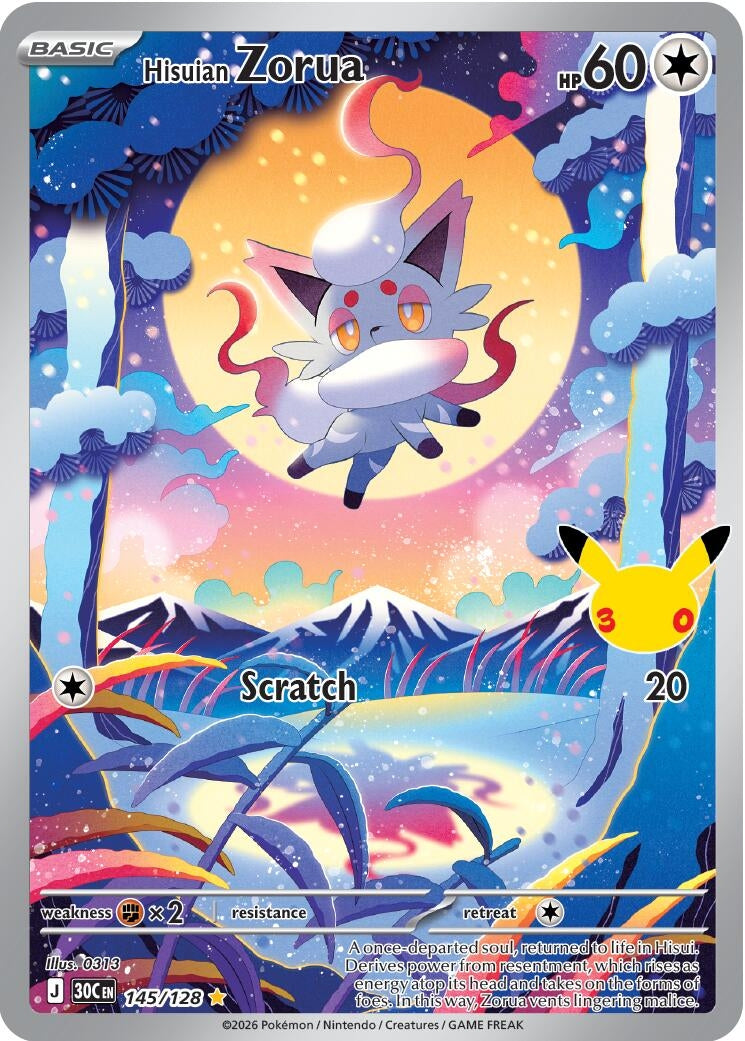 Image for (145/128) Hisuian Zorua (ME: 30th Celebration) (30C) - Pokemon
