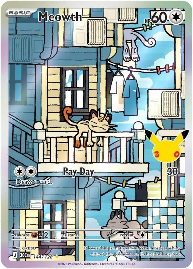 Image for (144/128) Meowth (ME: 30th Celebration) (30C) - Pokemon