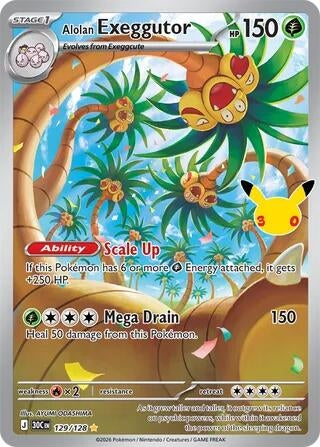 Image for (129/128) Alolan Exeggutor (ME: 30th Celebration) (30C) - Pokemon