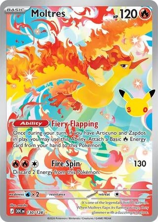 Image for (130/128) Moltres (ME: 30th Celebration) (30C) - Pokemon