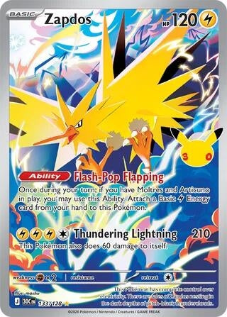 Image for (133/128) Zapdos (ME: 30th Celebration) (30C) - Pokemon