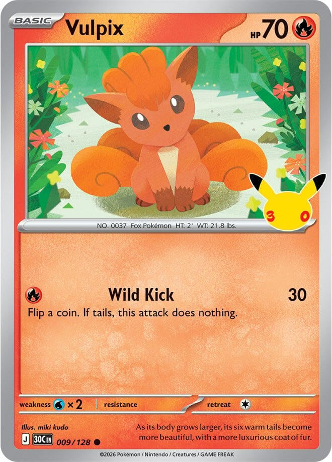 Image for (009/128) Vulpix (ME: 30th Celebration) (30C) - Pokemon