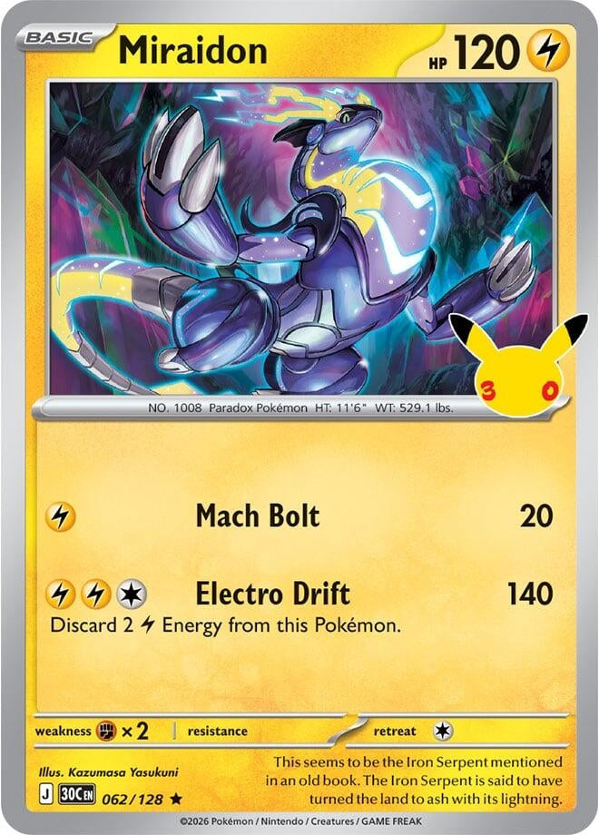 Image for (062/128) Miraidon (ME: 30th Celebration) (30C) - Pokemon