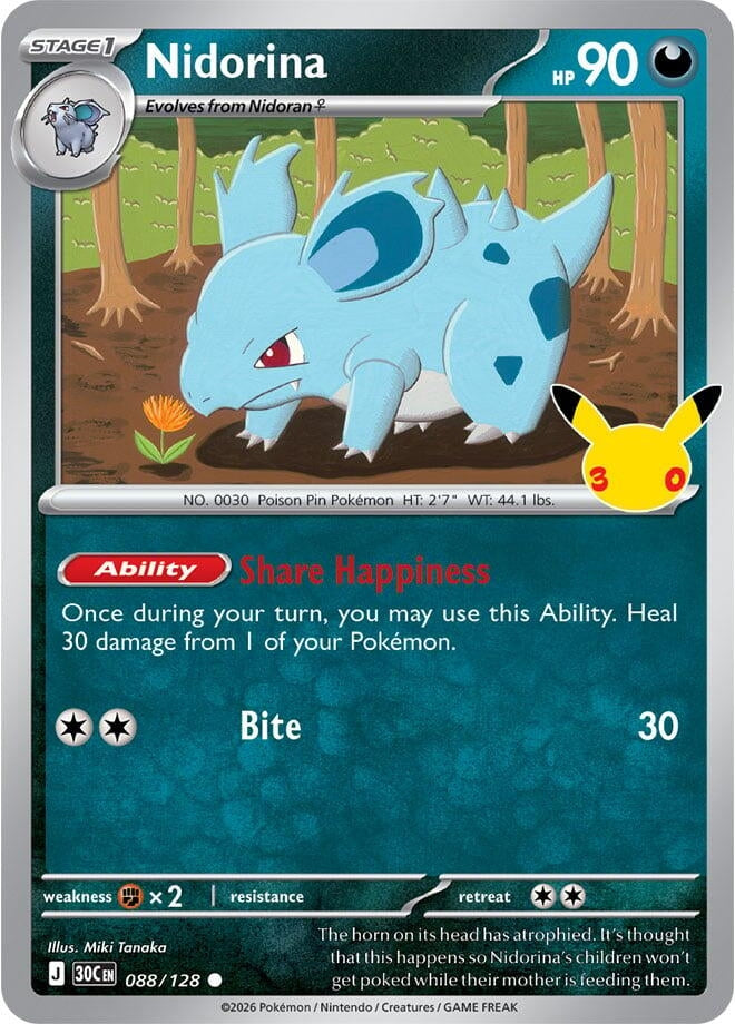 Image for (088/128) Nidorina (ME: 30th Celebration) (30C) - Pokemon