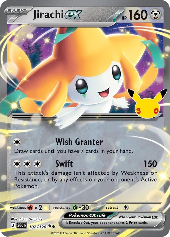 Image for (102/128) Jirachi ex (ME: 30th Celebration) (30C) - Pokemon