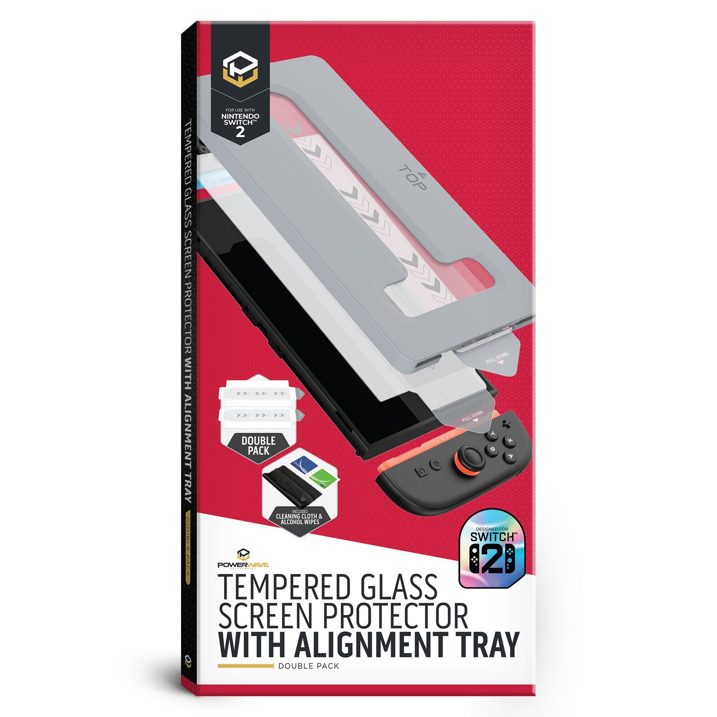 Powerwave Tempered Glass Screen Protector with Alignment Tray Double Pack
