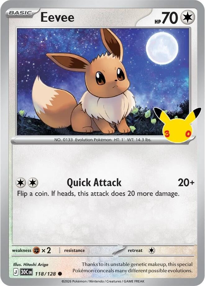 Image for (118/128) Eevee (ME: 30th Celebration) (30C) - Pokemon