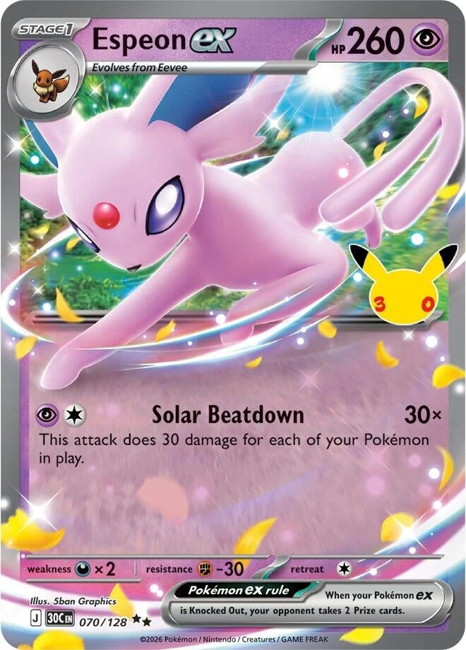 Image for (070/128) Espeon ex (ME: 30th Celebration) (30C) - Pokemon