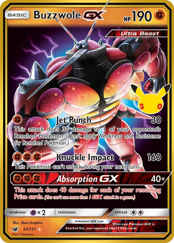 Image for (57/111) Buzzwole GX (ME: 30th Celebration Classic Collection) (30C) - Pokemon