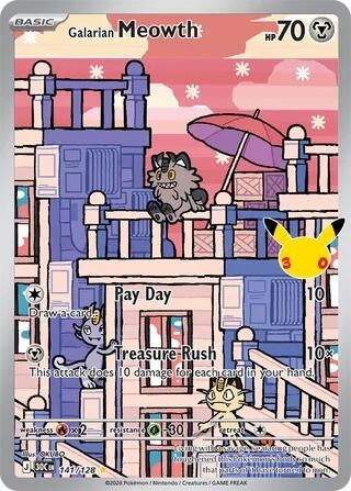 Image for (141/128) Galarian Meowth (ME: 30th Celebration) (30C) - Pokemon