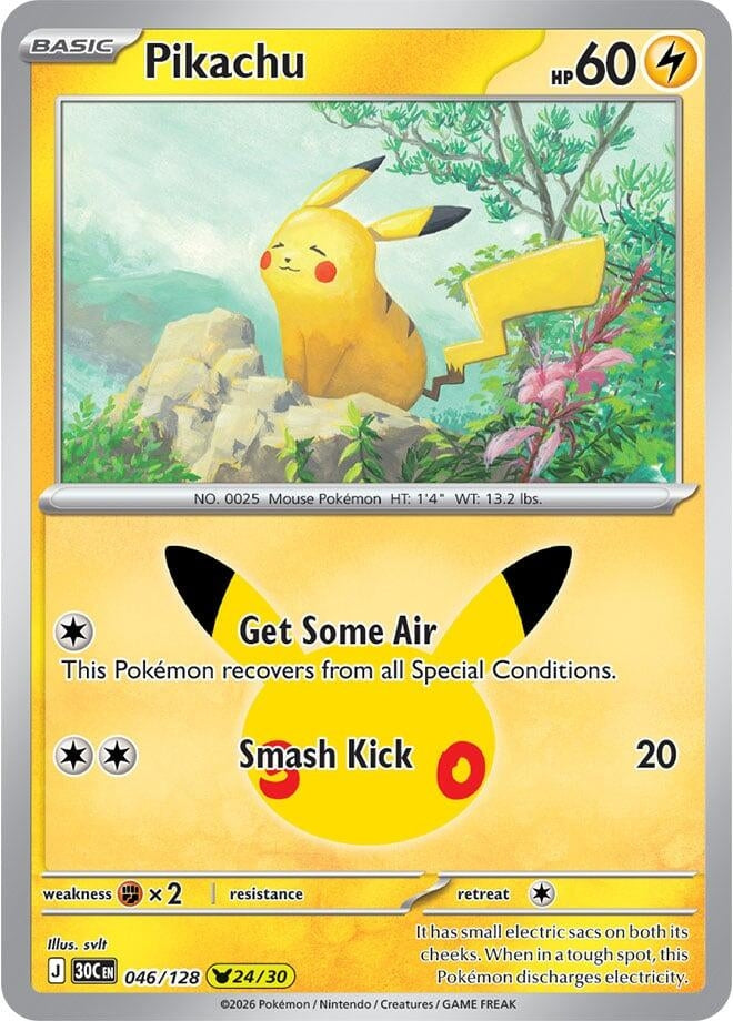 Image for (046/128) Pikachu (ME: 30th Celebration) (30C) - Pokemon