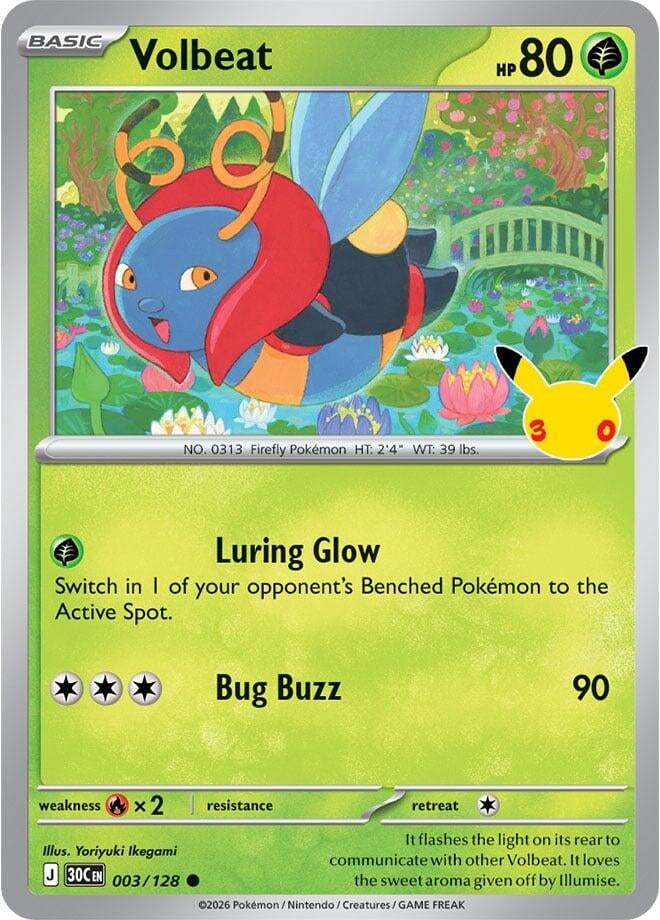 Image for (003/128) Volbeat (ME: 30th Celebration) (30C) - Pokemon