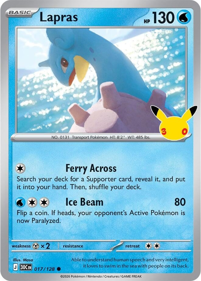 Image for (017/128) Lapras (ME: 30th Celebration) (30C) - Pokemon