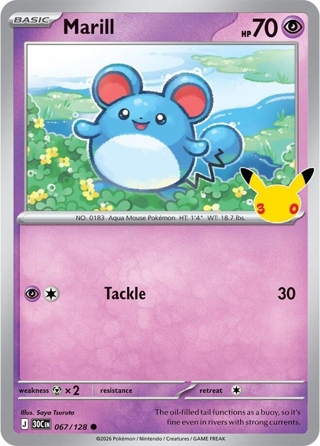 Image for (067/128) Marill (ME: 30th Celebration) (30C) - Pokemon