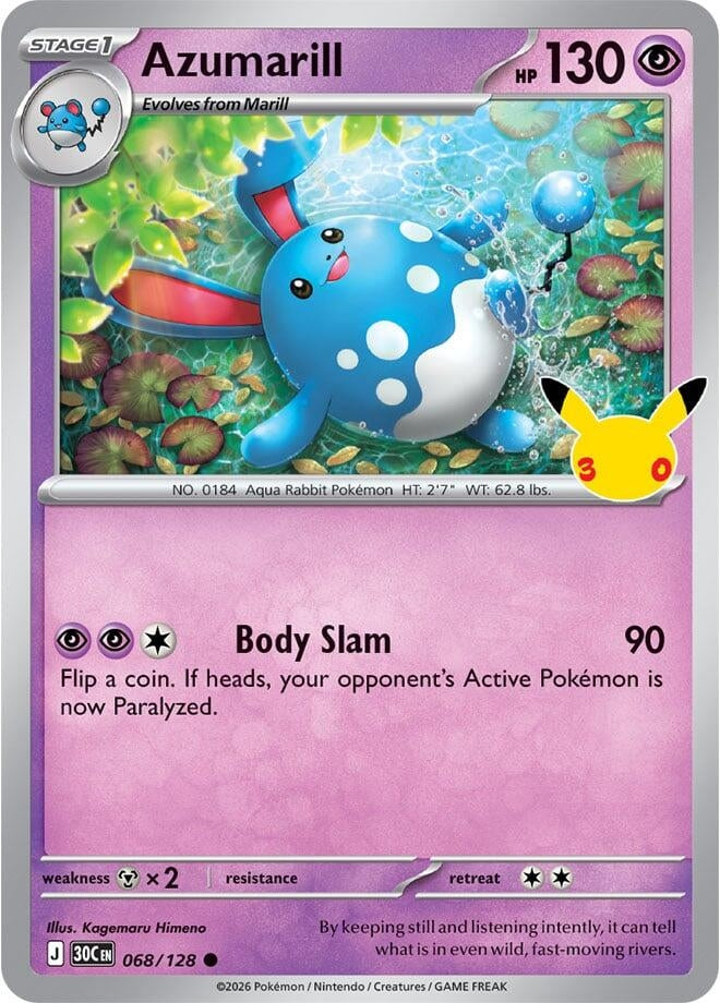 Image for (068/128) Azumarill (ME: 30th Celebration) (30C) - Pokemon