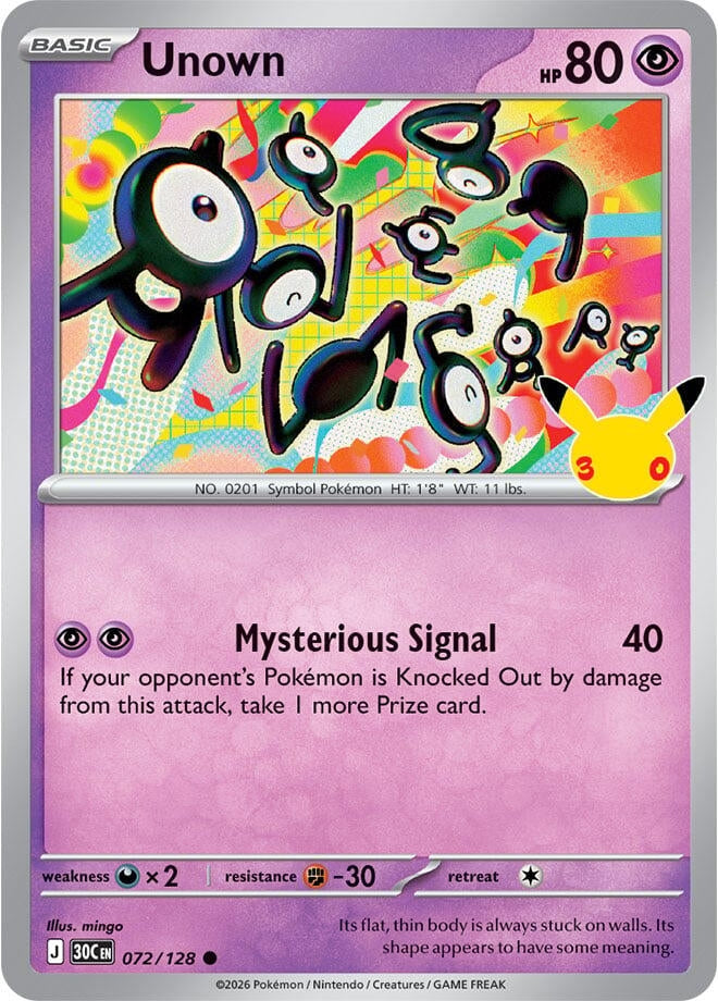Image for (072/128) Unown (ME: 30th Celebration) (30C) - Pokemon