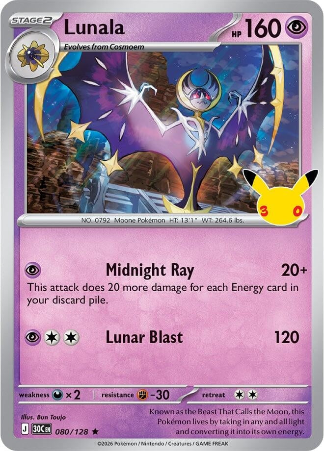 Image for (080/128) Lunala (ME: 30th Celebration) (30C) - Pokemon