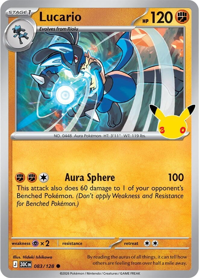 Image for (083/128) Lucario (ME: 30th Celebration) (30C) - Pokemon