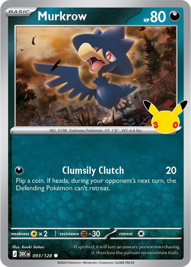 Image for (093/128) Murkrow (ME: 30th Celebration) (30C) - Pokemon