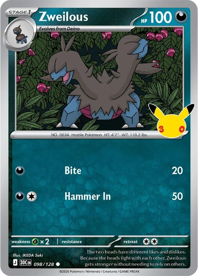 Image for (098/128) Zweilous (ME: 30th Celebration) (30C) - Pokemon