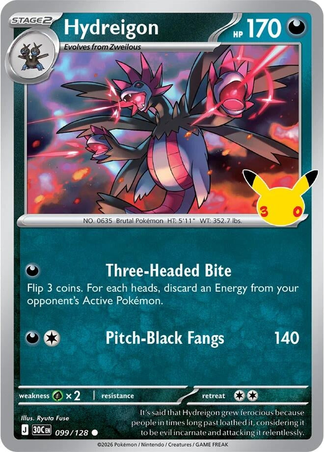 Image for (099/128) Hydreigon (ME: 30th Celebration) (30C) - Pokemon