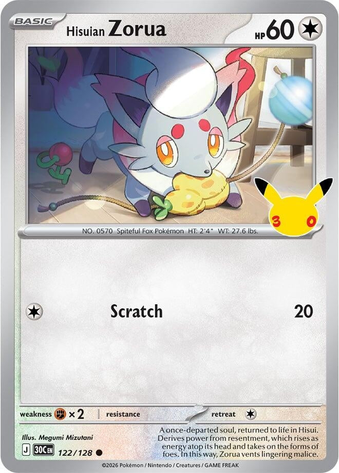 Image for (122/128) Hisuian Zorua (ME: 30th Celebration) (30C) - Pokemon
