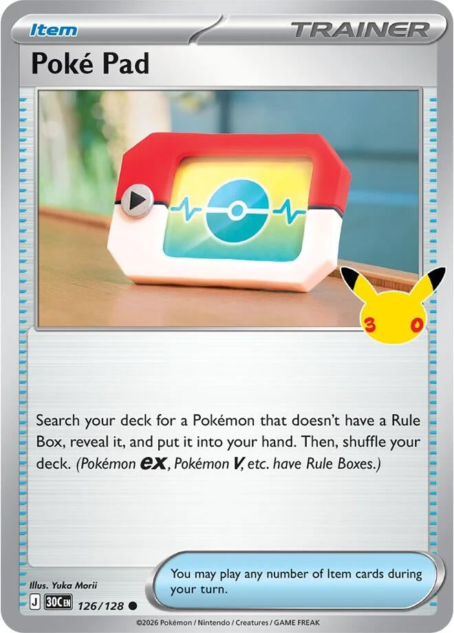 Image for (126/128) Poke Pad (ME: 30th Celebration) (30C) - Pokemon