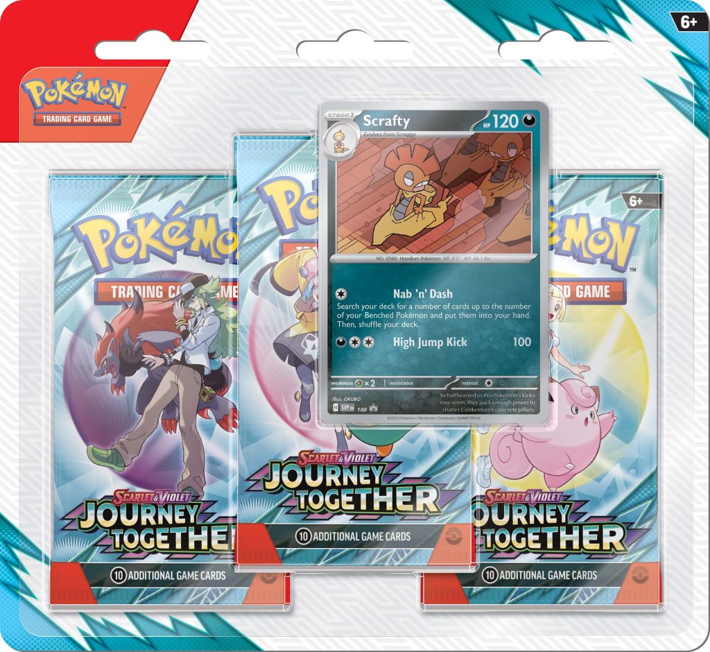 POKEMON TCG - JOURNEY TOGETHER 3 BOOSTER BLISTER(SCRAFTY)